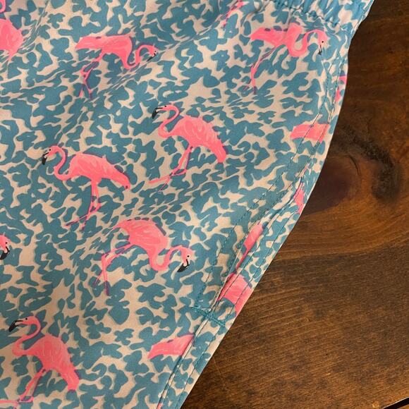 Chubbies The Domingos Are For Flamingos Swim Trunks Blue 5.5" Men's Medium Mesh - Picture 5 of 8